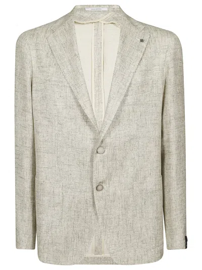 Tagliatore Beige Textured Single Breasted Jacket In Neutral
