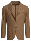 Tagliatore Beige Two-button Jacket With Notch Lapels In Brown