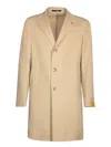 Tagliatore Wool And Cashmere Coat In Beige In Neutral