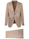 Tagliatore Beige Tailored Suit With Classic Notch Lapel In Beige