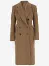 Tagliatore Angora And Wool Double-breasted Coat In Brown