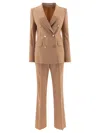 Tagliatore Beige Wool-elastan Blend Suit In Brown
