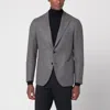 Tagliatore Beige/grey Houndstooth Double-breasted Jacket In Gray