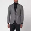 Tagliatore Beige/grey Houndstooth Double-breasted Jacket In Gray
