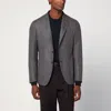 Tagliatore Beige/grey Houndstooth Double-breasted Jacket In Gray