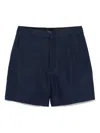 Tagliatore Navy Blue Linen Tailored Belle Shorts
