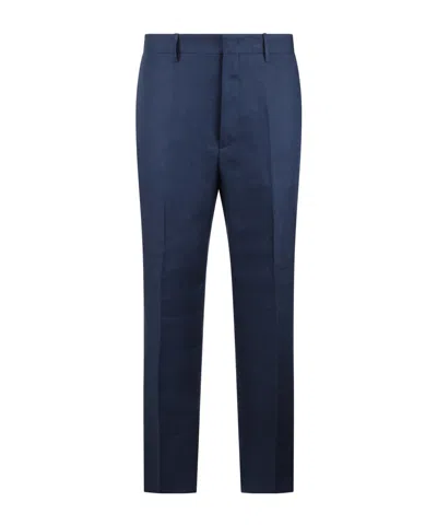 Tagliatore Blue Linen Trousers