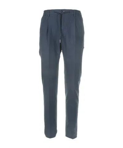 Tagliatore Belt-loop Casual Pants In Blue