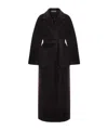 Tagliatore Belted Alpaca Wool Coat In Black