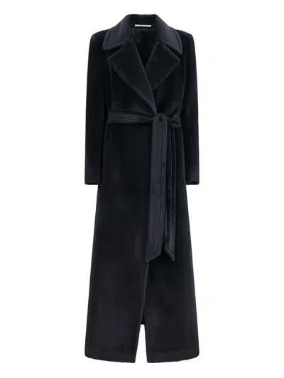 Tagliatore Belted Coat In Blue