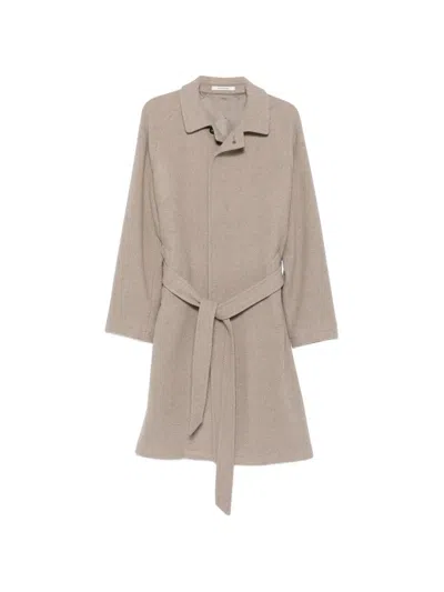 Tagliatore Long-sleeved Coat In Neutral