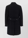 Tagliatore Belted Coat With Lapels And Pockets In Black