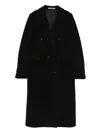 Tagliatore Wool Coat Belted Double-breasted Design In Black