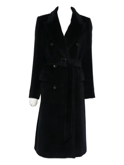Tagliatore Belted Double-breasted Coat In Black