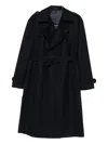 Tagliatore Belted Double-breasted Coat In Black