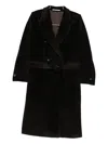 Tagliatore Long Double-breasted Wool Coat Belted Waist In Brown