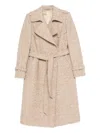 Tagliatore Belted Herringbone-pattern Coat In Neutral