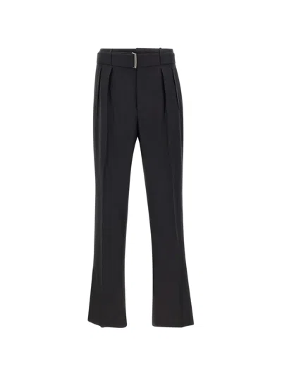 Tagliatore Belted Pleated Trousers In Black