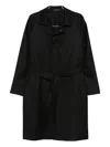 Tagliatore Belted Raglan-sleeve Coat In Black