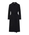 Tagliatore Belted Wool Coat In Black
