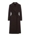 Tagliatore Belted Wool Coat In Brown