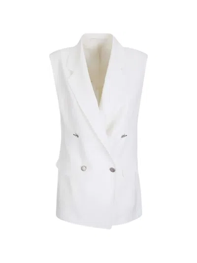 Tagliatore Bernice Double-breasted Waistcoa In White
