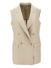 Tagliatore Linen Double-breasted Tailored Vest