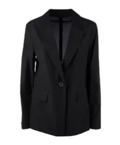 Tagliatore Bernice Sleeveless Pinstriped Blazer In Black
