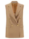 Tagliatore Bernice Double-breasted Sleeveless Blazer In Beige