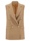 Tagliatore 'bernice' Double-breasted Vest Gold-tone Buttons In Beige