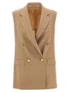 Tagliatore 'bernice' Double-breasted Vest Gold-tone Buttons In Brown