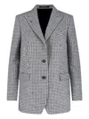 Tagliatore Houndstooth Pattern Blazer Pockets In Black