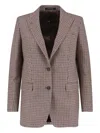 Tagliatore Structured Blazer With Notch Lapel And Back Vent In Brown