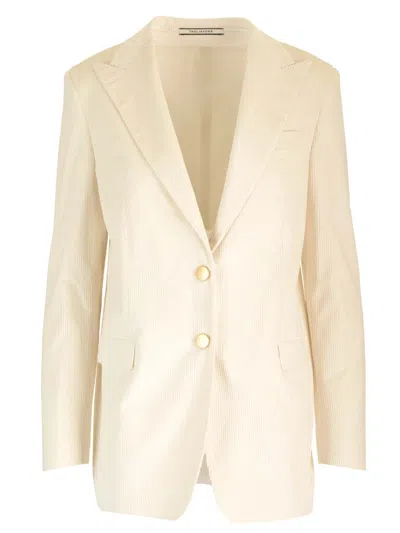 Tagliatore Bertha Corduroy Blazer In White