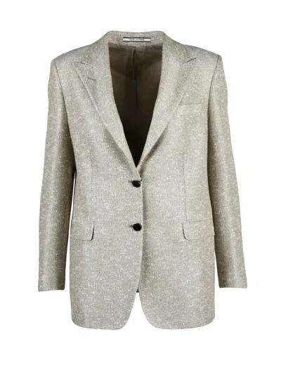 Tagliatore Bertha Jacket Beige In Gray