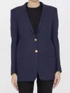 Tagliatore Bertha Viscose-blend Single-breasted Blazer In Blue