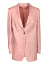 Tagliatore Single-breasted Pink Jacket With Welt Pockets In Pink