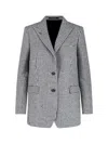 Tagliatore Houndstooth Pattern Blazer Pockets In Black