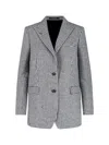 Tagliatore Houndstooth Pattern Blazer Pockets In Black