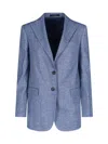 Tagliatore Tailored Jacket With Notched Lapel And Single Vent In Blue