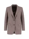 Tagliatore Structured Blazer With Notch Lapel And Back Vent In Brown