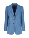 Tagliatore Tailored Jacket Buttoned Cuffs In Light Blue
