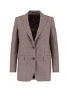 Tagliatore Structured Blazer With Notch Lapel And Back Vent In Multi