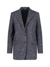 Tagliatore Sequin Embellished Long Sleeve Blazer In Gray