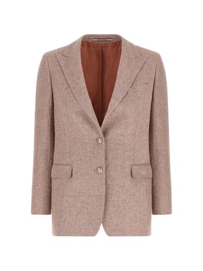 Tagliatore Bertha Blazer Tailored Jacket Notch Lapel In Pink