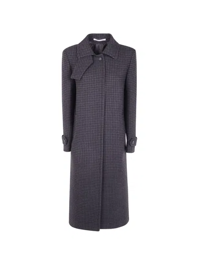 Tagliatore Bethany Houndstooth Wool Coat In Gray