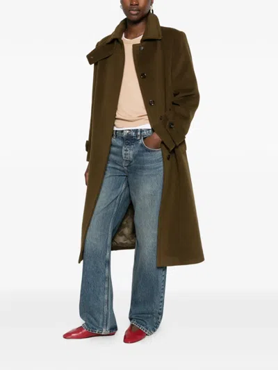 Tagliatore Bethany Notched-lapel Coat In Green