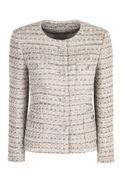 Tagliatore Beverly Boucle Jersey Single-breasted Jacket In Neutral