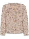 Tagliatore Beverly Jacket In Boucle Wool And Lurex In Gold