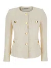 Tagliatore 'beverly' White Jacket With Metal Buttons In White